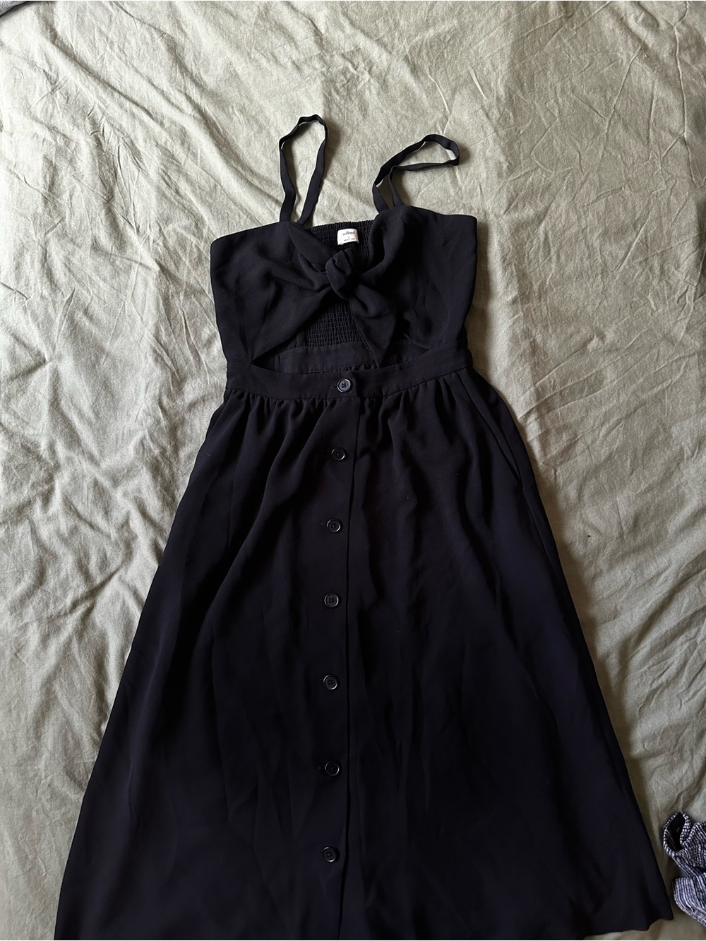 Wilfred Bow Front Maxi Dress in Black, Size 2 Like New